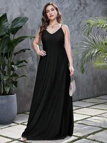 Maxi Slip Dress Elegant Casual Lady Women Xally 30 Bags - 黑色 - 查看 2