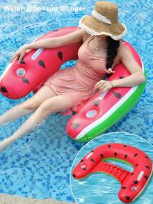 1pc Pool Inflatable Watermelon-Shaped U-Chair, Adult Inflatable Floating Bed For Swimming Pool, Beach Party, Perfect Summer Gift, Beach Essentials, Beach Accessories - Multicolor - View 8