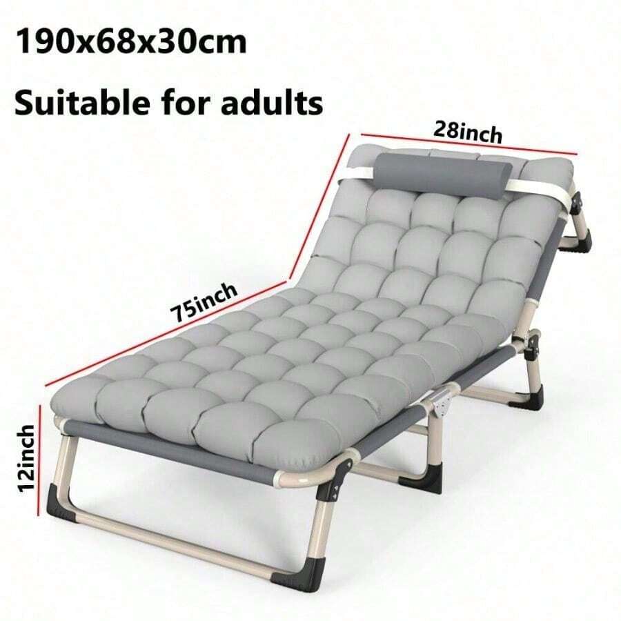 Cama plegable de camping para adultos, cama plegable para huéspedes de uso pesado con colchoneta - 75 x 28 x 12 pulgadas - Ver 1