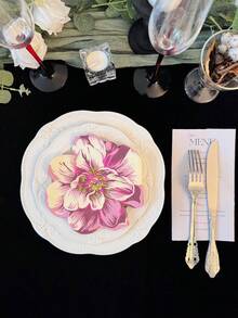 20pcs/Set Paper Disposable Napkin, Floral Pattern Paper Dinner Napkin For Party Back To School Valentine Day - Multicolor - View 8
