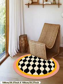 1pc, [Best Seller] Wavy Anti-Fatigue Round Creative Design Area Rug, Living Room Rug, Bedroom Rug, Personalized Decorative Rug, Entryway Rug, Kitchen Rug, Bathroom Rug, Gaming Room Rug, Study Room Rug