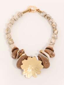 1pc Bohemian Eye-Catching Large Amber Necklace