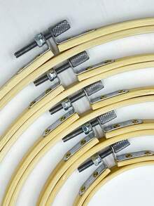 1. 100% Natural Bamboo Embroidery Hoop, Adjustable Bamboo Embroidery Rings For Cross Stitch And Fabric Arts, DIY Craft Tool, Embroidery Frame, Hand Sewing Tool, 10cm/15cm/20cm/25cm/30cm - Apricot - View 3