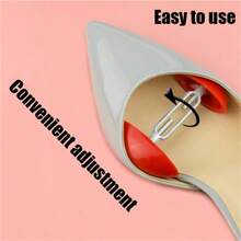 1 par Tensor de zapatos mini ajustable en anchura, estante para dedos - Tensor de zapatos portátil de plástico anti-arrugas, estante de zapatos anti-deformación, fácil de usar con soporte manual blanco - Rojo - Ver 7