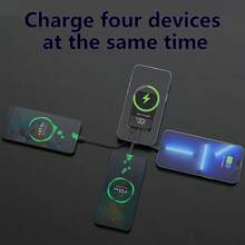 便携式磁性迷你 5000 毫安时无线快速充电器，适用于 16 Pro 15 14 Plus 13 Pro Max 和安卓手机（USB/Type-C）便携式充电器，LED 数字显示，适合户外旅行和应急备用移动电源，安全稳定。适合暑假户外旅行/露营和应急备用移动电源，送给家人、朋友、生日的礼物，磁性无线 - 黑色 - 查看 11