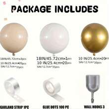 159pcs White & Nude Balloon Arch & Wreath Kit With Gold Chrome Foil Latex Balloons, Suitable For Boho Wedding, Baby Shower, Bride Party, Engagement, Anniversary, Birthday Decoration Background