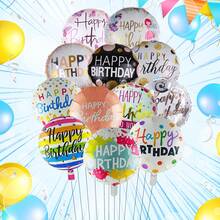 10pcs 18inch Round Happy Birthday Foil Balloons Birthday Helium Balloon Spanish Birthday Balloons Birthday Party Decorations Babayshower Party Decor - Multicolor - View 1