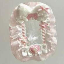 Handmade Plush Rabbit Ears White And Pink Lace Photo Card Holder Kpop For Women Wallet Mini Wallet Purse Wallet Card Wallet Wallet Keychain Wallet Wristlet Wallet - Multicolor - View 9