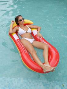 1 Stück aufblasbares Rückenlehnen-Hängematte, Erwachsenen Sommer Pool und Strand Schwimmzubehör, Party Verwendung, perfektes Sommer Geschenk, Schwimmpool Schwebe-Liege für Erwachsenen Urlaubs-Spaß und Entspannung, Strand Grundausstattung