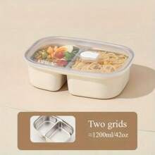 304 Stainless Steel Bento Box With Lid, Sealed Lunch Box For Work/School, Microwave Friendly, Large Capacity, Divided Compartments, Lunch Container Set,School Supplies