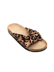 Women's Leopard Print Bow Design Casual Slip-On Slippers - Leopard - View 3