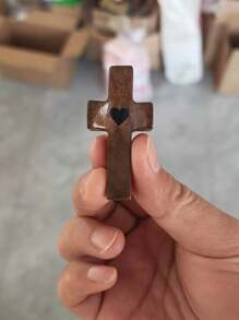 10 Stück/Set 5 Stück/Set 1 Stück christliches Holzkreuz, Fingerstressentlastung, religiöses Geschenk für Christen, Kirche, Geburtstag, Abschluss, sortierte Farben und Stilholzkreuzbrosche
