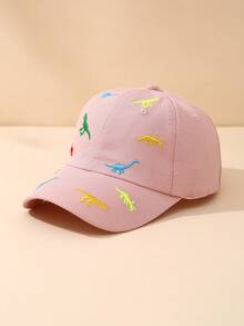 1pc Kids Cute 3D Dinosaur Cartoon Embroidered Outdoor Sun-Shading Stylish Versatile Baseball Cap - Blue - View 14