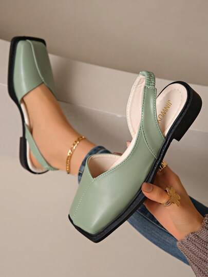 Damen Mode High Heels - Quadratische Zehenform, Plateau-Absatz, Beige und Gold Kunstleder, Gummisohle, bequem für den täglichen Gebrauch in allen Jahreszeiten | Mode Flache Sandalen | Gummisohlen Schuhwerk