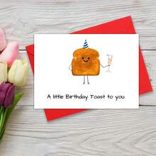 Whimsical Cheers Birthday Cards, Slice Of Bread Cards, Cute Funny Cards For Him Or Her, Birthday Gift Cards For Friends, Humorous Cards, Perfect For Celebrating Special Occasions