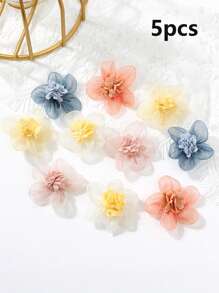 10pcs Soft Sheer Fabric Mini Flower Decor, Faux Flower For DIY Headpiece, Brooch, Hair Clip, Clothing Accessories, Home Decor, Bedroom Decoration