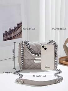 Women's New Fashion Diamond Quilted Shoulder Bag, Metal Chain Flap Lock Anti-Theft Crossbody Tote Bag, Work, Shopping, Daily Use