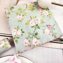 100/60/20pcs 13 * 13 Inch Disposable Pink Flower Patterned Napkins, Used For Banquet Decoration, Wedding Banquets, Family Gatherings, Outdoor Picnics, And Restaurant Decoration Napkins - Pink - View 9