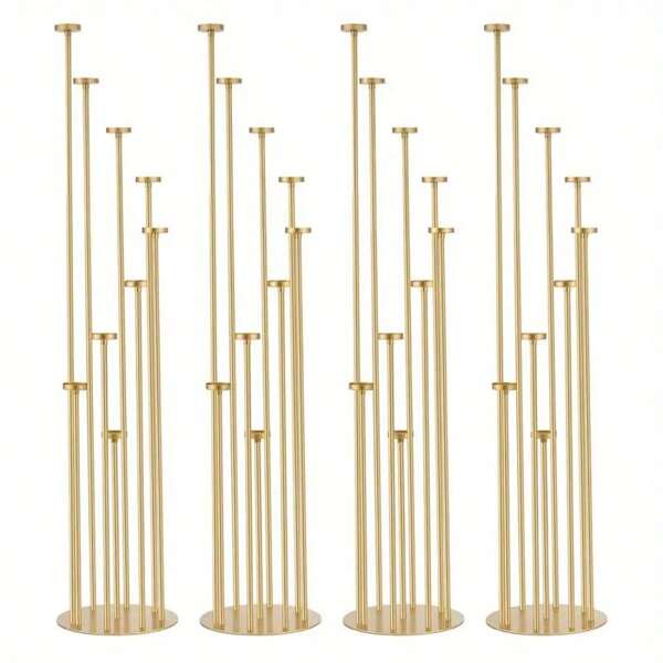 9-Arm Candle Holder, 46.4 Inch Floor Candle Stand, Vintage Metal Fireplace Decor, Gold/Black, Fits Pillar Candles, Suitable For Wedding, Christmas, Home Decor, New Year, Valentine's Day, Party