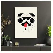 1pc Frameless Scandinavian Animal Art Canvas Printing Poster Modern Minimalist Geometric Dogfish Poster Abstract Line Wall Art Living Room Bedroom Coffee Shop Children's Room Wall Decoration Home Decoration ,Wall Art With Frame