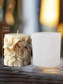 1 件玫瑰和喇叭花柱状硅胶模具 - 精致美丽的细节花朵图案，适用于香薰蜡烛、汽车空气清新剂、浇注独特的礼物 | 室内装饰 | 理想的硅胶模具