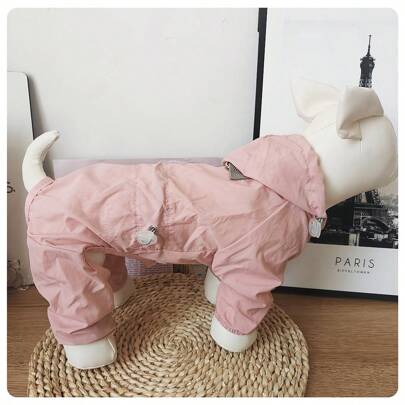 Lightweight 4-Leg Windproof Dustproof Reflective Vest Suitable For Medium/Small Pets Like Poodle, Schnauzer, Bichon Frise