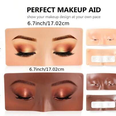 5D逼真硅胶化妆练习板，易于清洁且可重复使用，是艺术家、初学者和化妆师掌握化妆技巧的理想工具。价格实惠，适合作为圣诞礼物、化妆品、化妆工具等。
