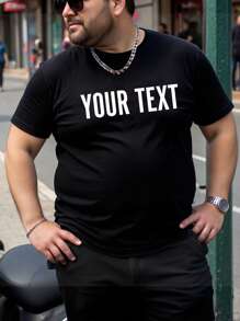 Camiseta personalizada de talla grande para hombres, ropa de talla grande para hombres a medida, camiseta holgada de talla grande personalizada, sube tu texto/deseos de cumpleaños/palabras, personalizado para días festivos/cumpleaños/día del padre/día de San Valentín, servicio de equipo/desgaste al aire libre personalizado, camiseta personalizada de cuello redondo de talla grande y ajuste holgado para hombres de manga corta, regalo de vacaciones, regalo de cumpleaños personalizado, camiseta de talla grande para hombres, camiseta con texto personalizado, Top de talla grande de verano para hombres