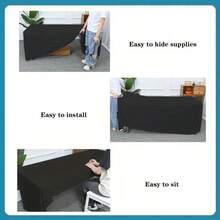 1/2 Packs Stretch Tablecloth Skirt, Polyester Spandex Machine Made For General Fit Occasions - Multicolor - View 3