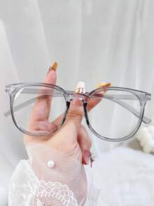 超轻透明镜片大框眼镜，时尚百搭，保护眼睛，适用于电脑、电视、游戏和智能手机等场景。 - 彩色 - 查看 4