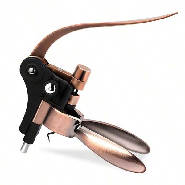 Apribottiglie per vino, apribottiglie professionale con cavatappi, cavatappi a leva manuale con pompa a leva ergonomica, a spirale, stile coniglio, cavatappi con tagliacapsule
