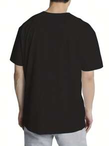 Standard T-Shirt For Men, Short Sleeve Crew Neck Print T-Shirt For Cat Lovers, Black