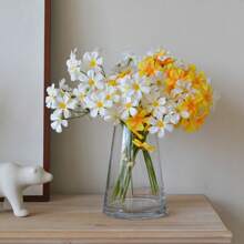 3/5Pcs Artificial Chamomile Yellow Daisy Flowers Small Daisy Bouquet, For Wedding Arrangement, Vase Centerpiece, DIY Home Party For Home Room Decoration Aesthetics