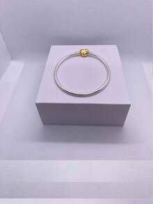 1pc Fashion Women Round Button DIY Pendant Snake Bone Bracelet, Suitable For Daily Matching, Perfect Holiday Gift For Women - Classic Heart Clasp Bracelet - View 17