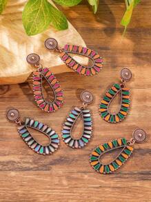 TopHanqi Conjunto de brincos femininos com 4/7/3 peças, brincos pendurados estilo boêmio com vários elementos, adequados para uso diário, festas, presentes, todas as estações