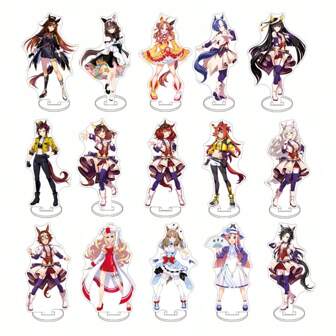 Anime Uma Musume: Pretty Derby 15CM Diffuse Waves Gold Ship Silence Suzuka Tokai Teio Rice Shower Special Week Mejiro McQueen Daiwa Scarlet Haru Urara Acrylkaart Anime-randapparatuur Leuke verzamelobjecten Een uniek verjaardagscadeau