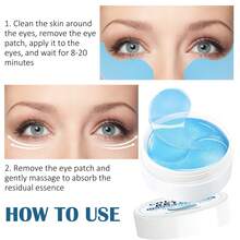 Xioimy 60片装胶原蛋白和视黄醇保湿眼膜，快速提拉紧致，高保湿，深层滋养，平滑眼周肌肤，眼部护理，眼膜 - 藍色 - 查看 4