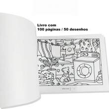 KIT Livro de Colorir Bobbie Goods 200g A5 - Canetinhas Ponta Dupla 24/36