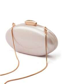 1 pieza Bolso de noche de mujer de acrílico con efecto de mármol blanco con perlas falsas, bolso bandolera con cadena dorada desmontable para bodas, fiestas, vacaciones y regalos, bolso de mano para bodas