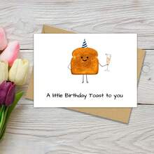 Whimsical Cheers Birthday Cards, Slice Of Bread Cards, Cute Funny Cards For Him Or Her, Birthday Gift Cards For Friends, Humorous Cards, Perfect For Celebrating Special Occasions