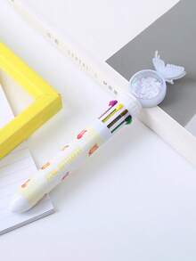 4pcs/1pc Children's Cartoon Style Sequin Butterfly Ballpoint Pen Set, 10 Colors Replaceable, Children's School Supplies, Ins Girlheart Colored Hand Account Pen Multi-Color Ballpoint Pen, Suitable For Children's Daily Writing Use, Is An Ideal Choice For Giving Children Gifts - Multicolor - View 4