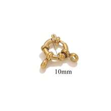 1pc 304 Stainless Steel 18K Gold Plated Round Spring Lobster Clasp Necklace Bracelet Connector, DIY Jewelry Making Accessory