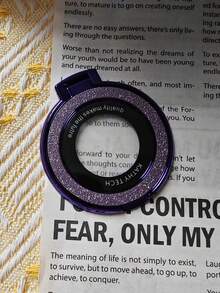 1 件时尚简约闪光手机支架，带磁吸式可折叠无线充电器，兼容 11 12 13 14 15 Pro Max、S24 S23 S22 S21 Ultra，兼容 、Android 手机，生日、家人、朋友戒指支架、手机握把、手机配件礼物