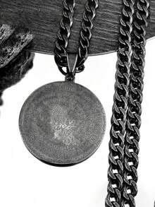 圣经之主英文宁静祈祷手吊坠项链男女款不锈钢黑色祝福链朋克基督教珠宝 - 項鍊 - 查看 1