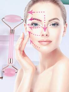 2-Piece/Set Pink Facial Beauty Massage Tool Set, With Roller Massager And Scraper, Suitable For Body And Back, Facial Massage Tool Pink Massage Tool, Suitable For Facial Massage Female Facial Massage Tool Portable Compact Massage Tool Female Beauty Roller - Multicolor - View 4