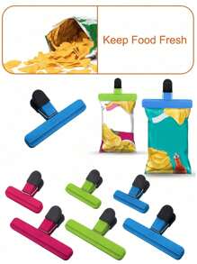 Pinzas para patatas fritas, pinzas grandes portátiles para bolsas de patatas fritas, clips de agarre hermético de varios tamaños para almacenamiento de alimentos con sello hermético, herramienta de sellado para bolsas de patatas fritas, ropa, papeles y carpetas, accesorios de organización de cocina