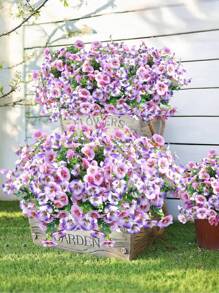 2PCS/4PCS/8PCS 13.78Inch Simulation Flower Butterfly Orchid Outdoor Fake Flower Decoration Anti UV Non Fading Human Hanging Plant Morning Glory Garden Porch Balcony Decoration