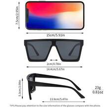 1副女士大框时尚眼镜，高端外观，显脸型，沙滩配饰，女士眼镜，太阳镜，Y2K音乐节，夏季海滩度假、户外旅行，学院风返校季