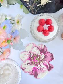 20pcs/Set Paper Disposable Napkin, Floral Pattern Paper Dinner Napkin For Party Back To School Valentine Day - Multicolor - View 11
