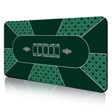 Rectangular Rubber Table Mat, Tablecloth, Table Runner - 8 Player Texas Poker Non-Slip Rubber Mat, Foldable Table Topper, Suitable For Family Game And Party (Fit Standard Tables)